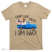 Oink Baa Moo I Am Two Farm Animals Blue Truck Birthday Boy T-Shirt thumb 0