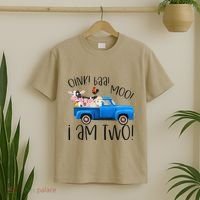 Oink Baa Moo I Am Two Farm Animals Blue Truck Birthday Boy T-Shirt thumb 2