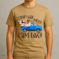 Oink Baa Moo I Am Two Farm Animals Blue Truck Birthday Boy T-Shirt thumb 3
