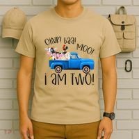 Oink Baa Moo I Am Two Farm Animals Blue Truck Birthday Boy T-Shirt thumb 6