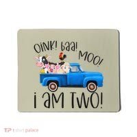 Oink Baa Moo I Am Two Farm Animals Blue Truck Birthday Boy Mousepad thumb 0