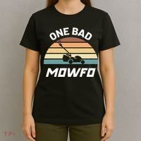 One Bad Mowfo Funny Lawn Care Mowing Gardener Father's Day T-Shirt thumb 4