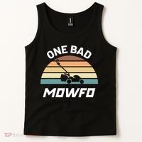 One Bad Mowfo Funny Lawn Care Mowing Gardener Father's Day Tank Top thumb 2