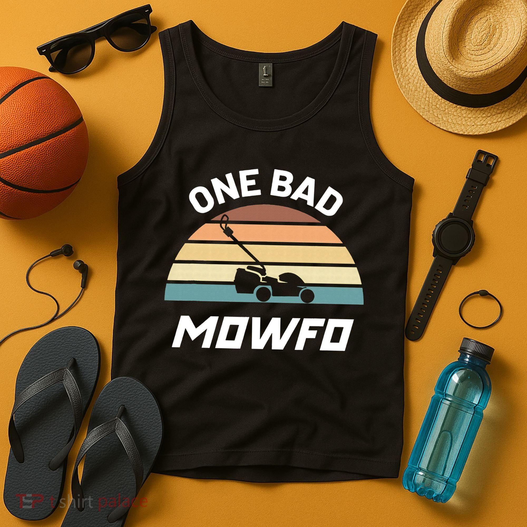 One Bad Mowfo Funny Lawn Care Mowing Gardener Father's Day Tank Top