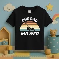 One Bad Mowfo Funny Lawn Care Mowing Gardener Father's Day Toddler T-Shirt thumb 3