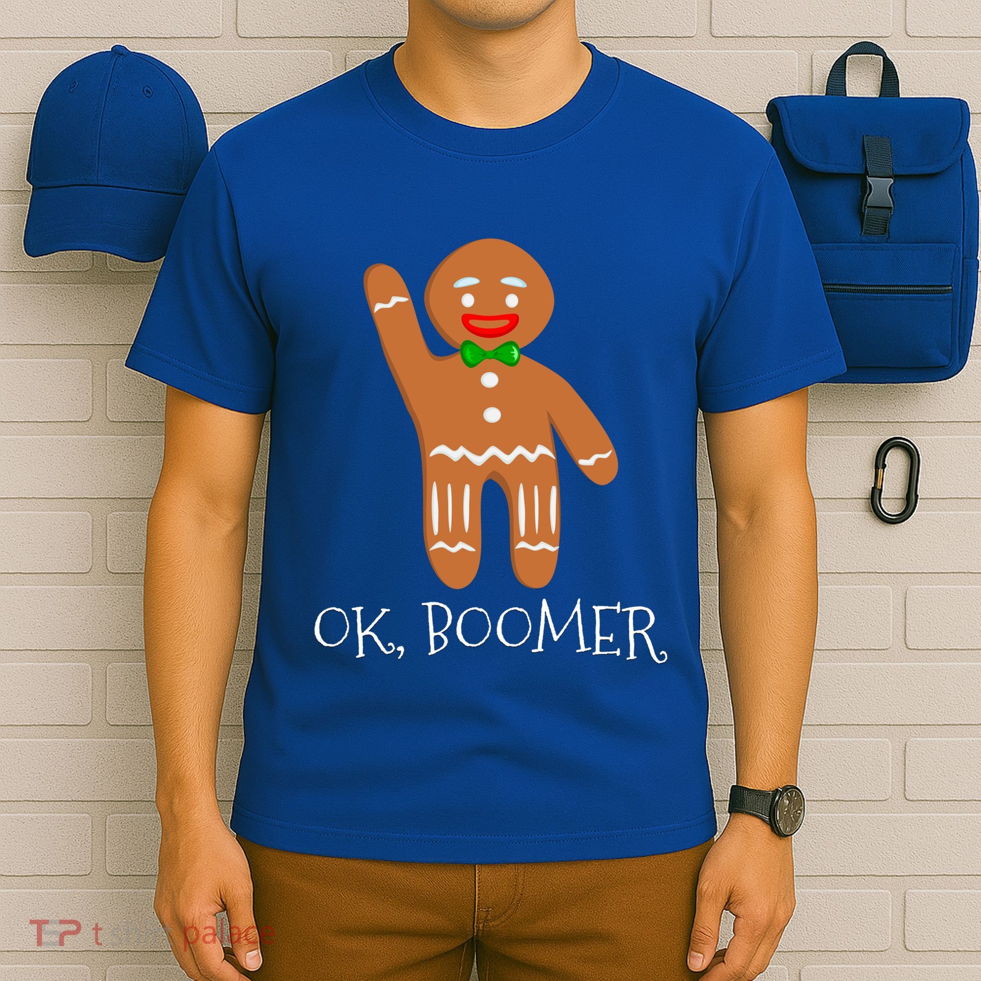 Ok Boomer Meme Millennials Gen Z Funny Xmas Gingerbread Gift T-Shirt