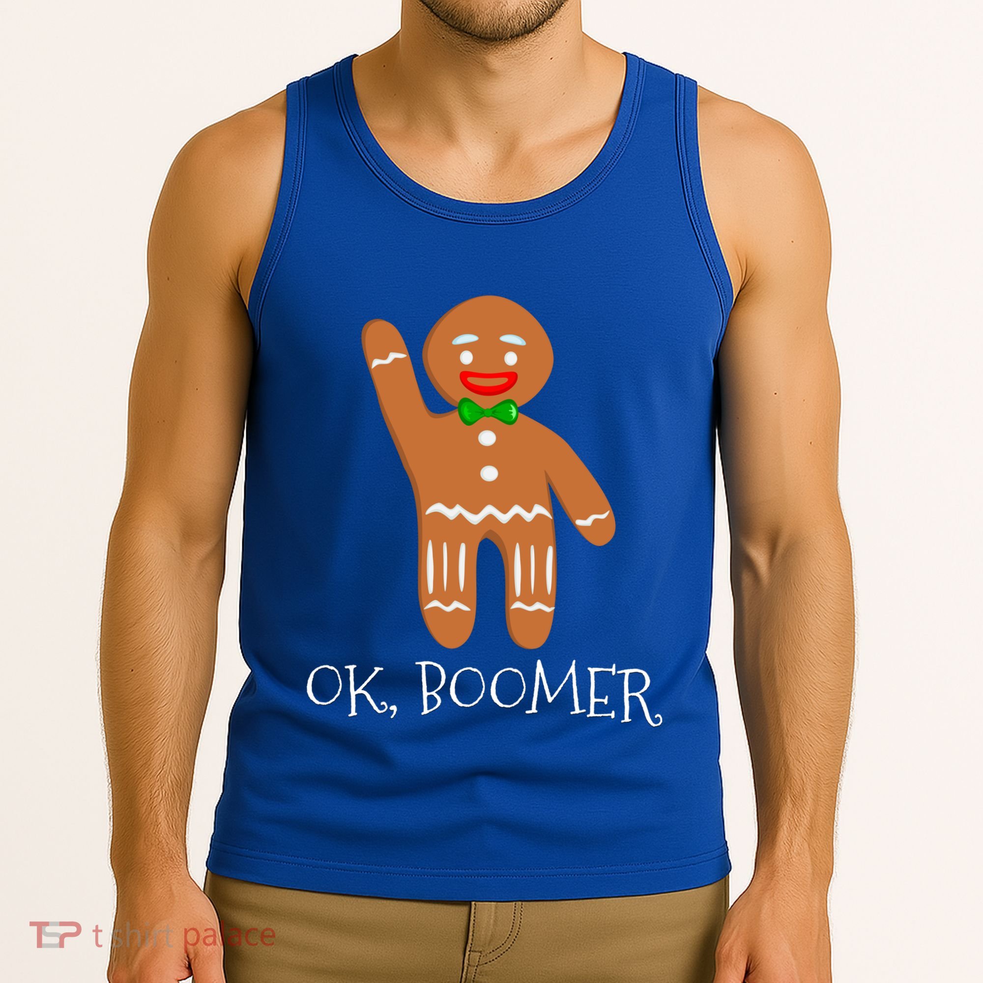 Ok Boomer Meme Millennials Gen Z Funny Xmas Gingerbread Gift Tank Top