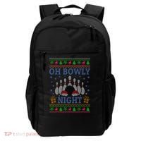 Oh Bowly Night Bowling Ugly Christmas Backpack thumb 0