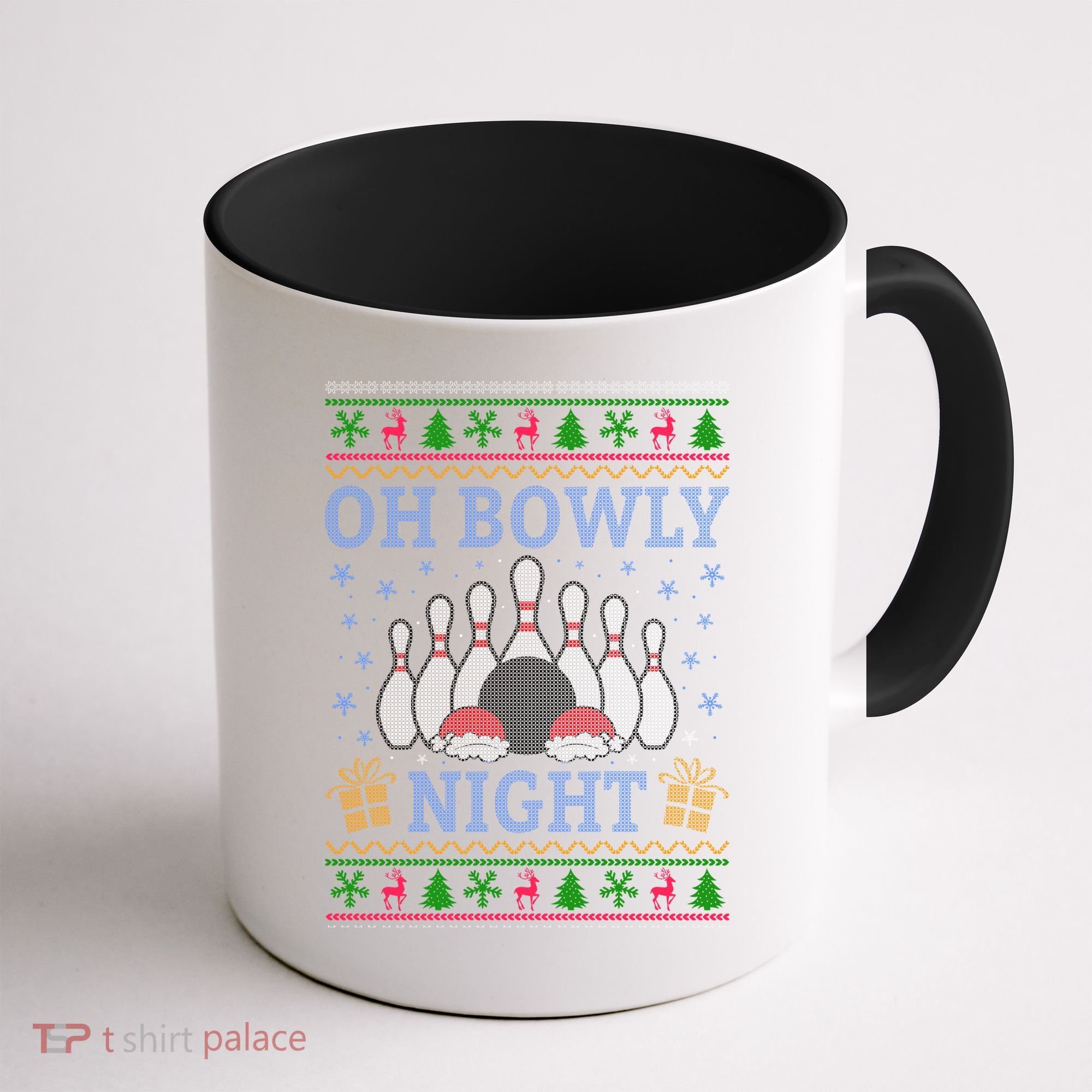 Oh Bowly Night Bowling Ugly Christmas Coffee Mug