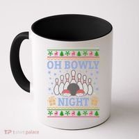 Oh Bowly Night Bowling Ugly Christmas Coffee Mug thumb 0
