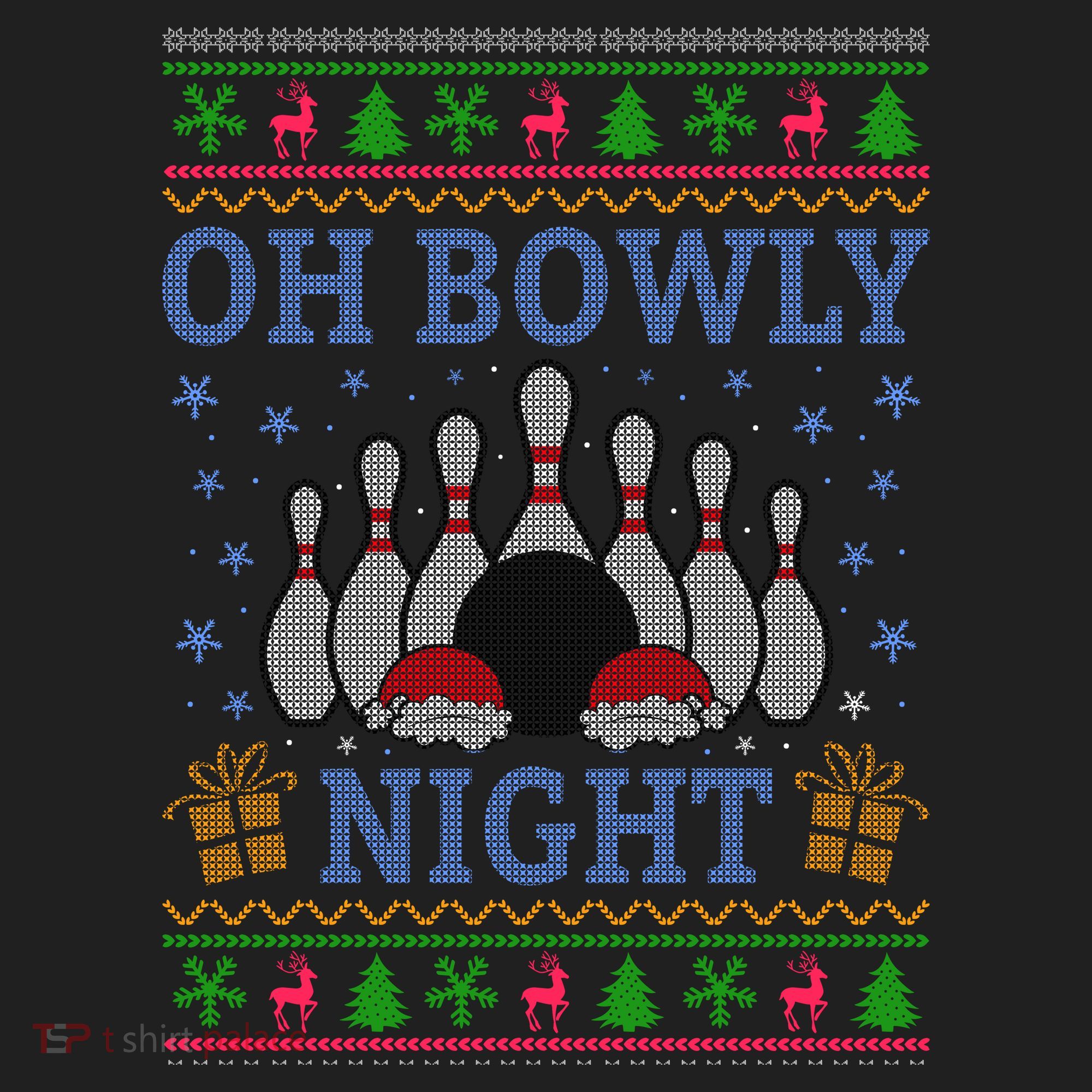 Oh Bowly Night Bowling Ugly Christmas Beanie