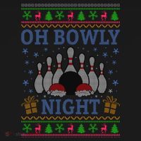 Oh Bowly Night Bowling Ugly Christmas Women's Hoodie thumb 2