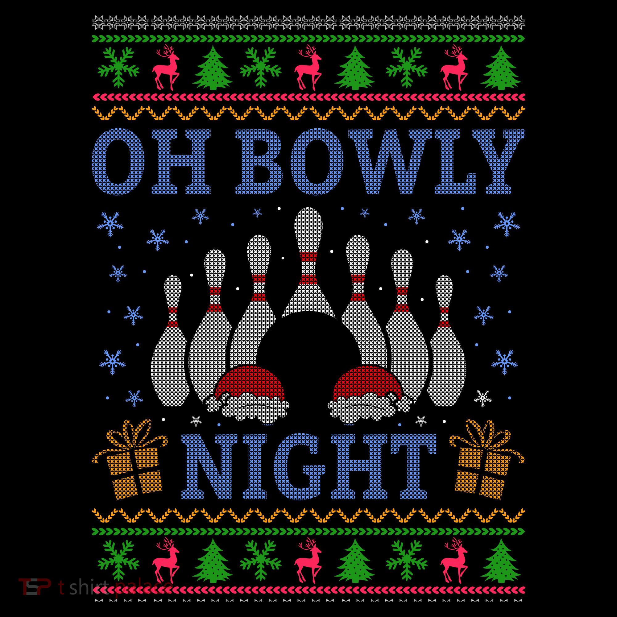 Oh Bowly Night Bowling Ugly Christmas Women's Hoodie