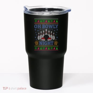 Oh Bowly Night Bowling Ugly Christmas Tumbler