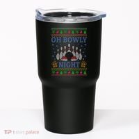 Oh Bowly Night Bowling Ugly Christmas Tumbler thumb 0
