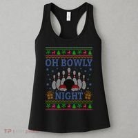 Oh Bowly Night Bowling Ugly Christmas Women's Tank Top thumb 3