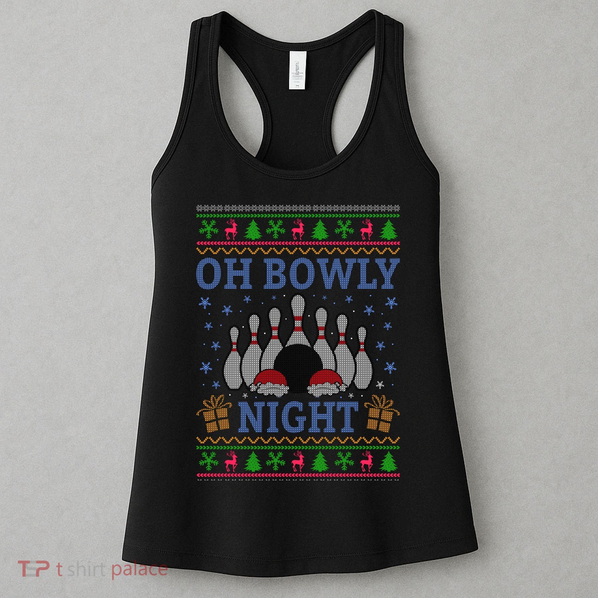 Oh Bowly Night Bowling Ugly Christmas Women's Tank Top