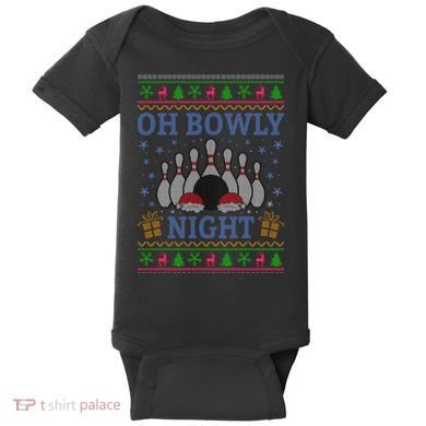 Oh Bowly Night Bowling Ugly Christmas Baby Bodysuit