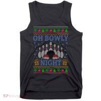Oh Bowly Night Bowling Ugly Christmas Tank Top thumb 0