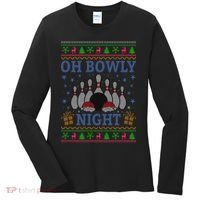 Oh Bowly Night Bowling Ugly Christmas Women's Long Sleeve Shirt thumb 0