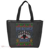 Oh Bowly Night Bowling Ugly Christmas Tote Bag thumb 0