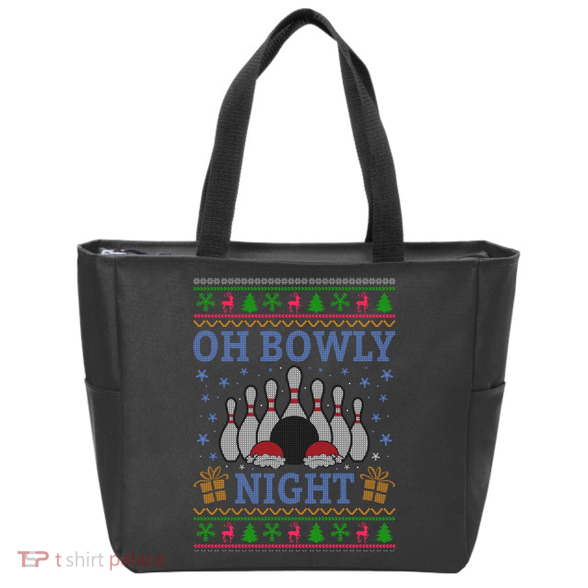 Oh Bowly Night Bowling Ugly Christmas Tote Bag
