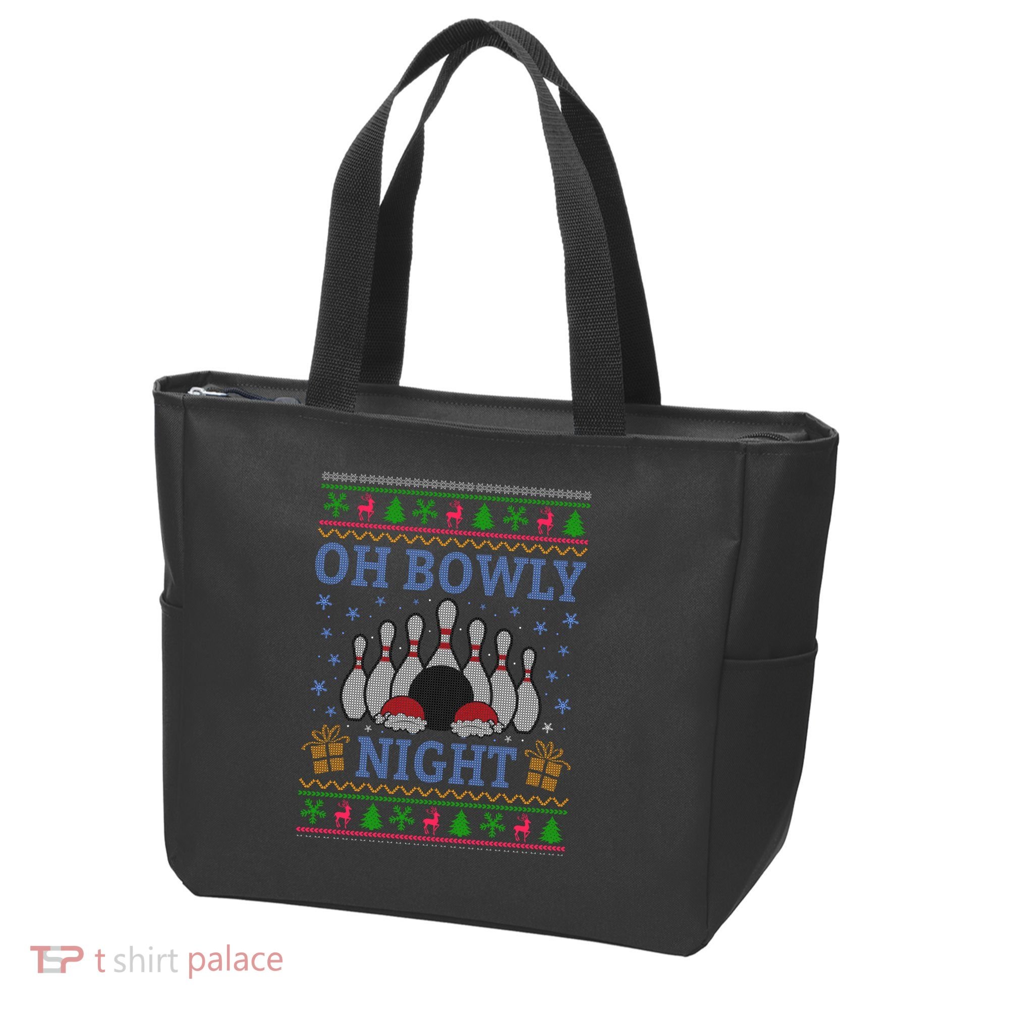 Oh Bowly Night Bowling Ugly Christmas Tote Bag