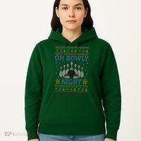 Oh Bowly Night Bowling Ugly Christmas Hoodie thumb 5