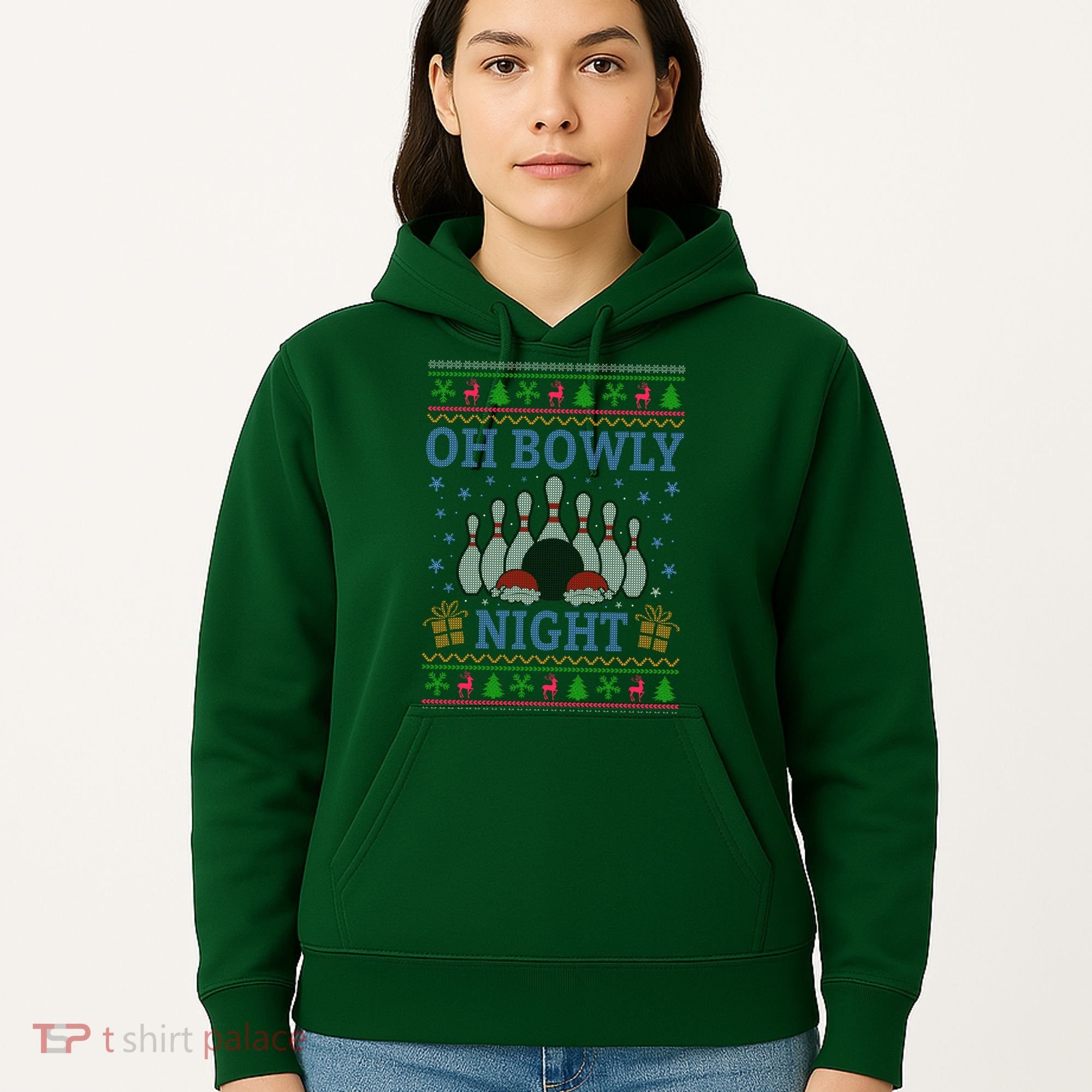 Oh Bowly Night Bowling Ugly Christmas Hoodie