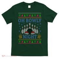 Oh Bowly Night Bowling Ugly Christmas T-Shirt thumb 0
