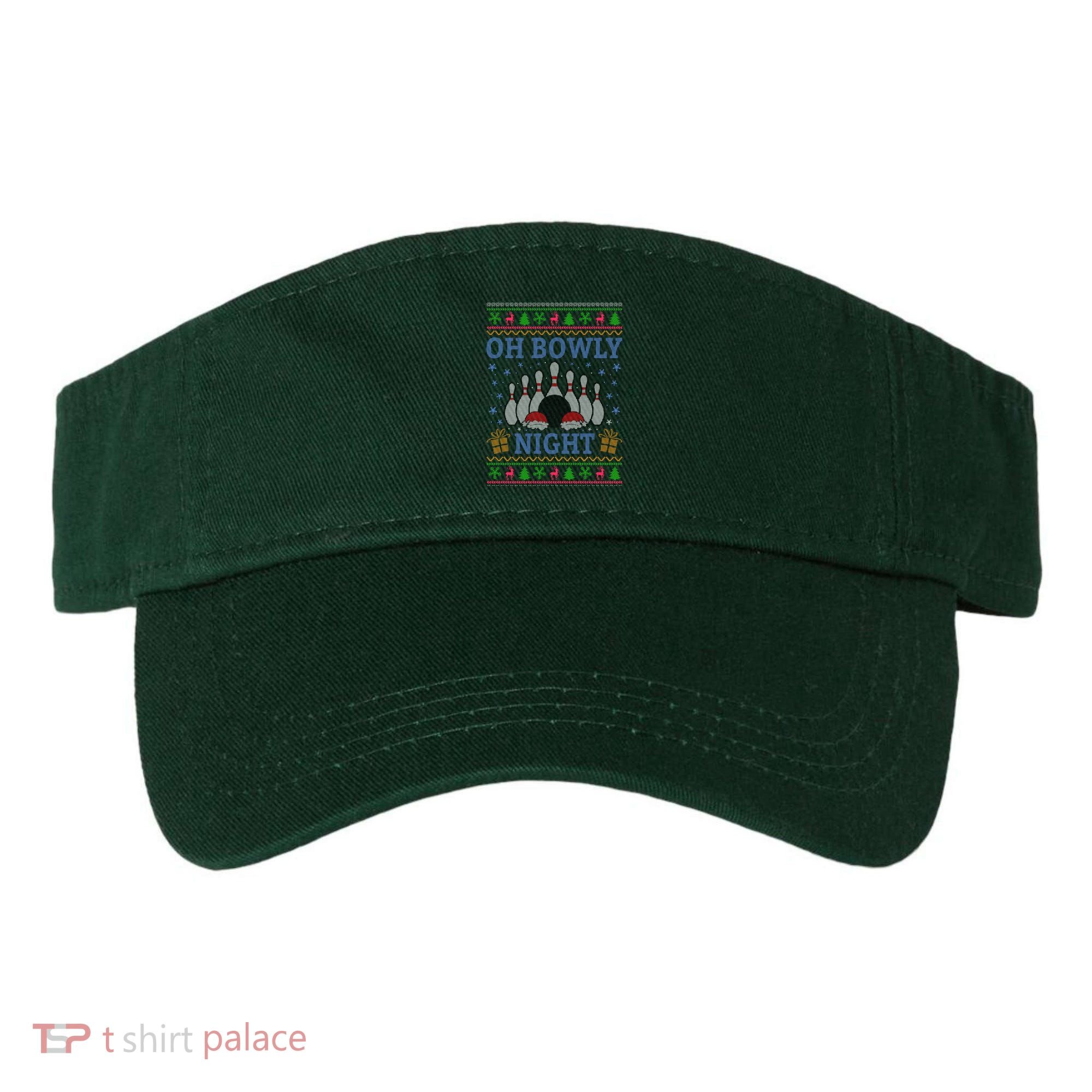 Oh Bowly Night Bowling Ugly Christmas Visor