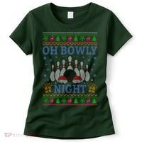 Oh Bowly Night Bowling Ugly Christmas Women's T-Shirt thumb 0