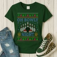 Oh Bowly Night Bowling Ugly Christmas Women's T-Shirt thumb 3