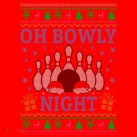 Oh Bowly Night Bowling Ugly Christmas Santa Hat thumb 1
