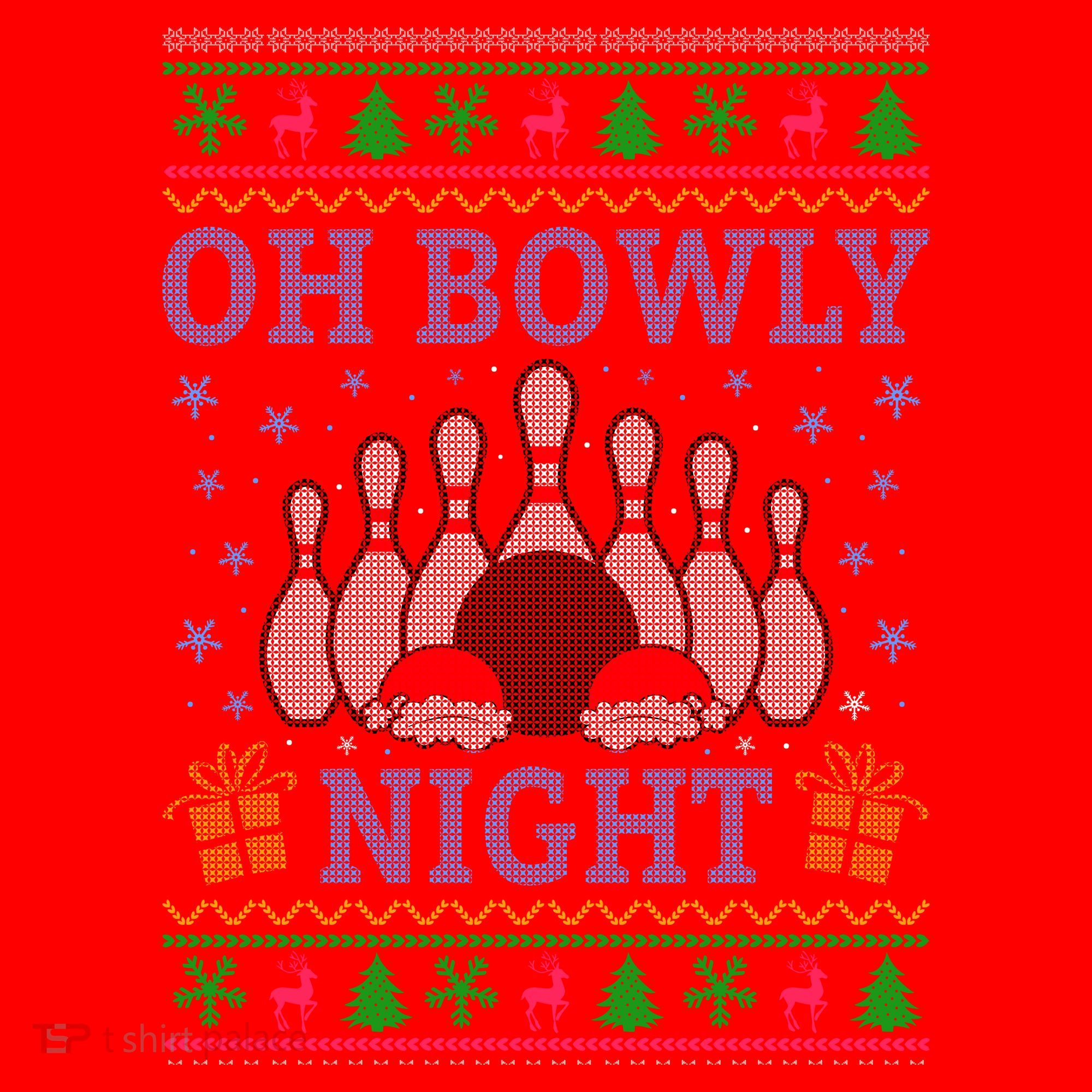 Oh Bowly Night Bowling Ugly Christmas Santa Hat