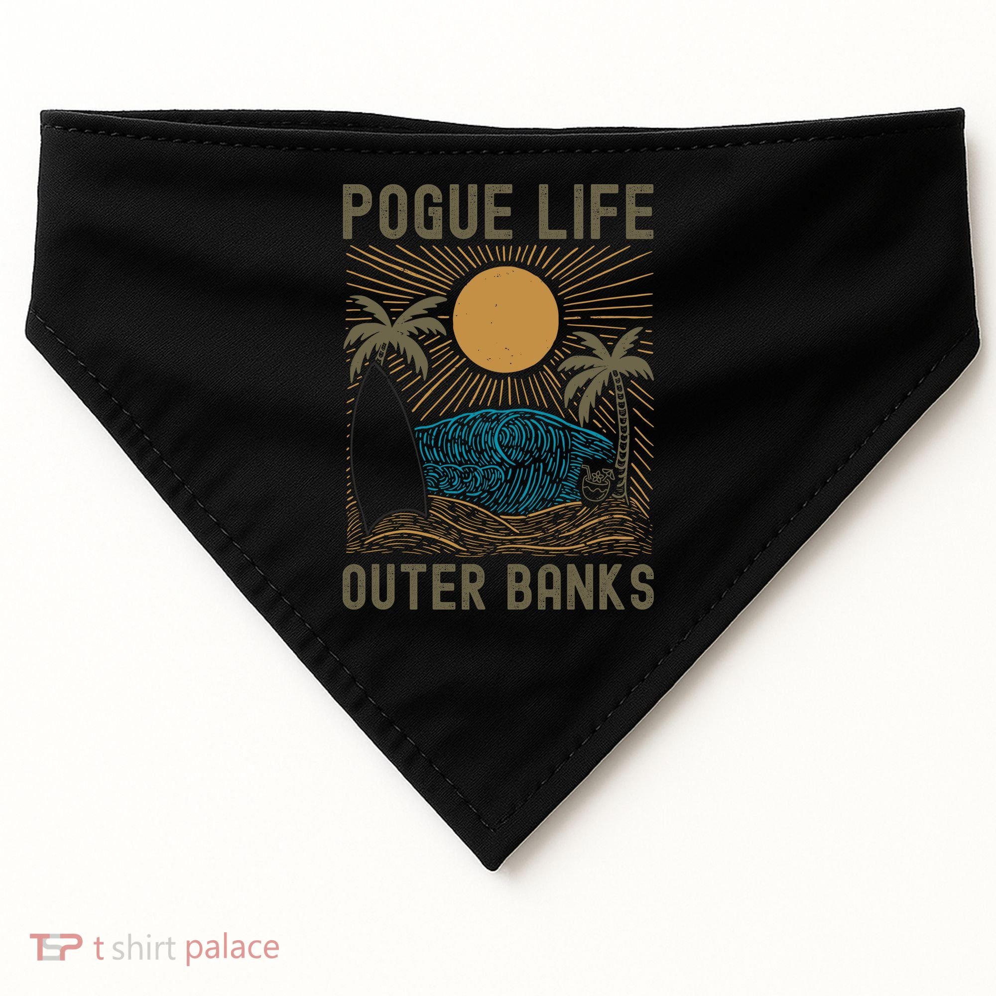 Outer Banks North Carolina NC Beach USA-Made Doggie Bandana