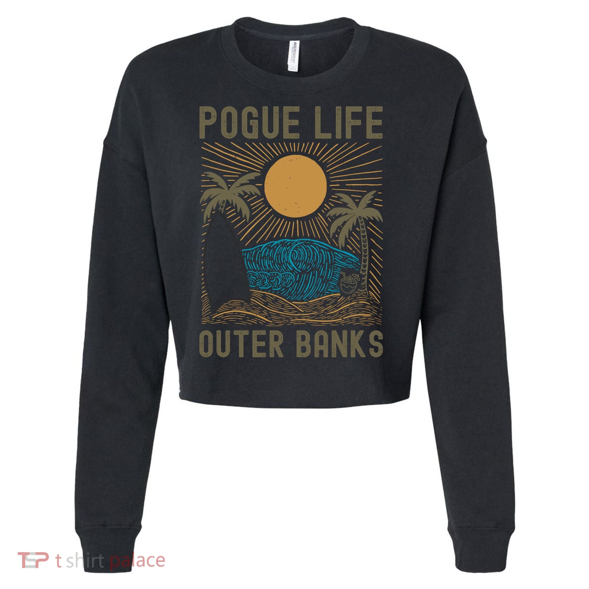 Outer Banks North Carolina NC Beach Cropped Pullover Crew