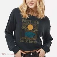 Outer Banks North Carolina NC Beach Cropped Pullover Crew thumb 2