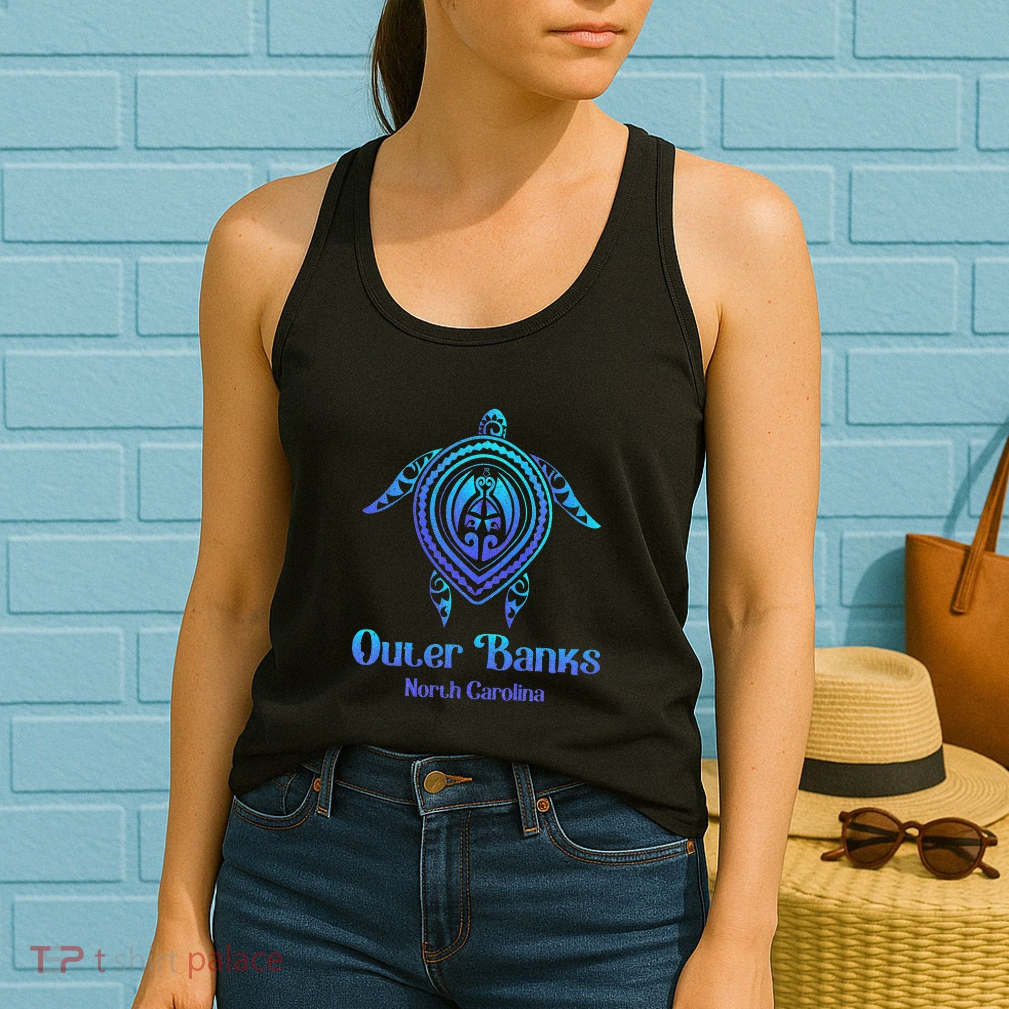 Outer Banks North Carolina Souvenir OBX NC Sea Turtle Women's Tank Top