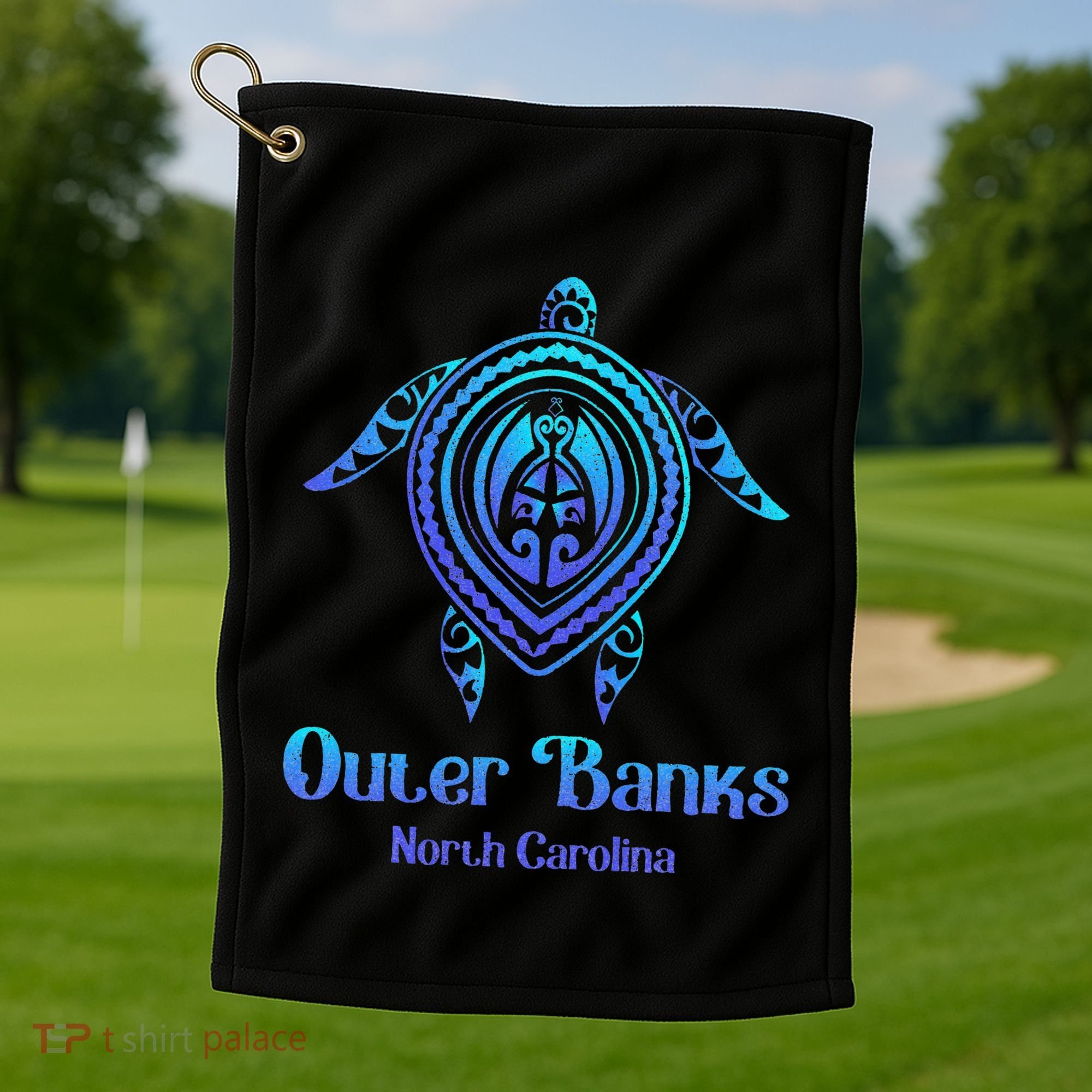 Outer Banks North Carolina Souvenir OBX NC Sea Turtle Golf Towel