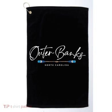 Outer Banks North Carolina Oars Graphic Golf Towel