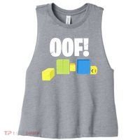 Oof! Blox Noob Funny Gamer Gift Women's Racerback Cropped Tank thumb 0