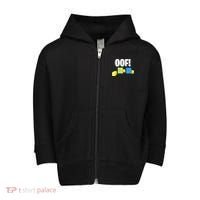Oof! Blox Noob Funny Gamer Gift Toddler Zip Fleece Hoodie thumb 0
