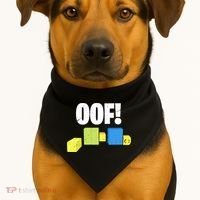 Oof! Blox Noob Funny Gamer Gift USA-Made Doggie Bandana thumb 1