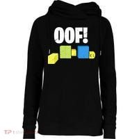 Oof! Blox Noob Funny Gamer Gift Womens Funnel Neck Pullover Hood thumb 0