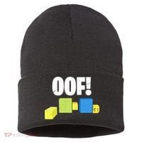 Oof! Blox Noob Funny Gamer Gift Sustainable Knit Beanie thumb 0