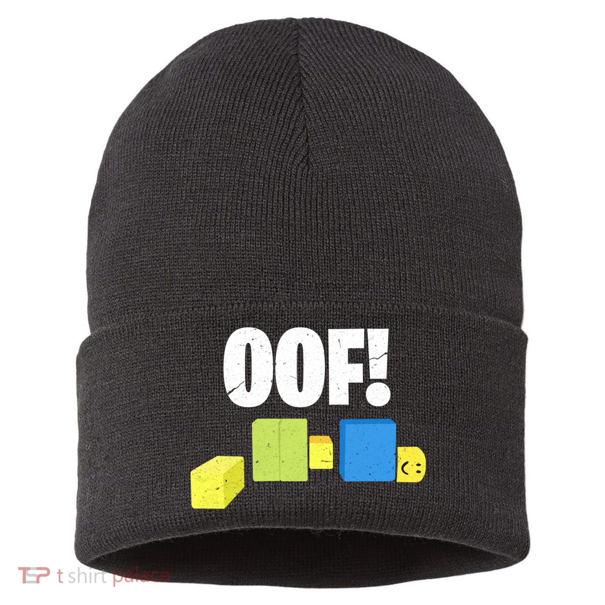 Oof! Blox Noob Funny Gamer Gift Sustainable Knit Beanie