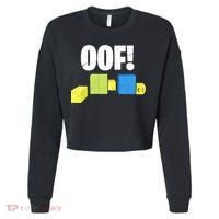 Oof! Blox Noob Funny Gamer Gift Cropped Pullover Crew thumb 0