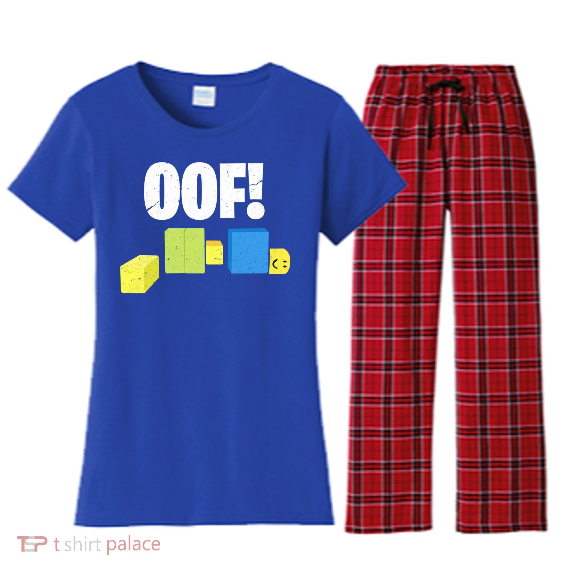 Oof! Blox Noob Funny Gamer Gift Women's Flannel Pajama Set
