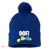Oof! Blox Noob Funny Gamer Gift Pom Pom 12in Knit Beanie thumb 0